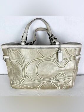 Coach Metallic Champagne Satchel Tote - Light Gold